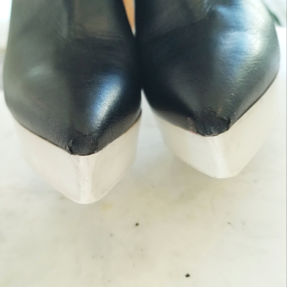 Stella McCartney Women's Black Ankle Boots Leather Mid-Calf Platform Designer 6 - Picture 6 of 16